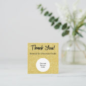 金ゴールドグリッター割引スクラッチオフサンキューカード スクエア名刺 (スタンド正面)