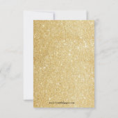金ゴールドグリッター卒業のお知らせ2写真3 x 5 招待状 (裏面)