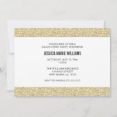 金ゴールドグリッター卒業パーティー招待状 招待状 (裏面)