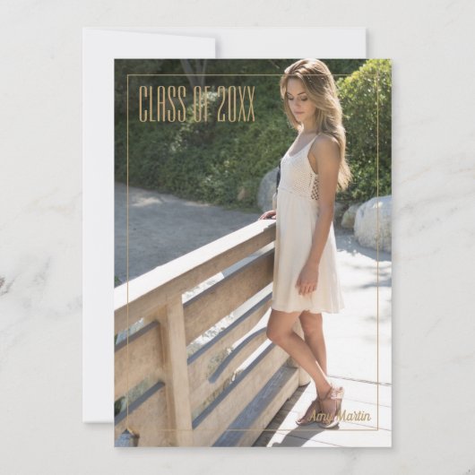 金ゴールドグリッター卒業パーティ招待状 招待状 (裏面)