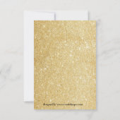 金ゴールドグリッター卒業発表2写真3x5 招待状 (裏面)