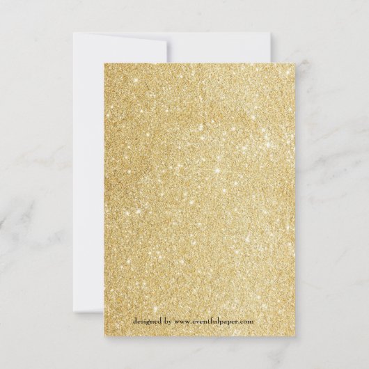 金ゴールドグリッター卒業発表2写真3x5 招待状 (裏面)