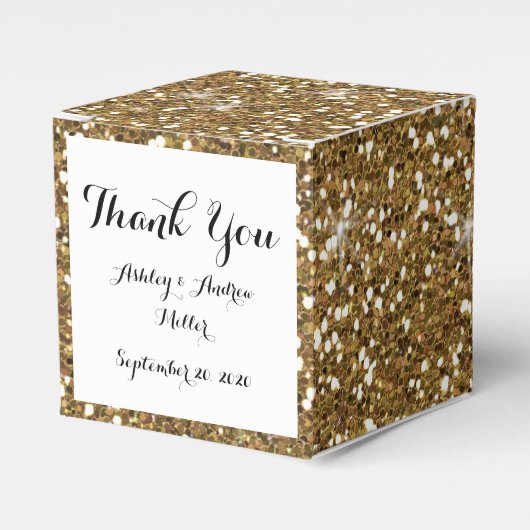 金ゴールドグリッター印刷 フェイバーボックス (正面サイド)