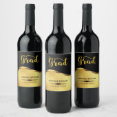 金ゴールドグリッター及びダマスク ワインラベル (ボトル)