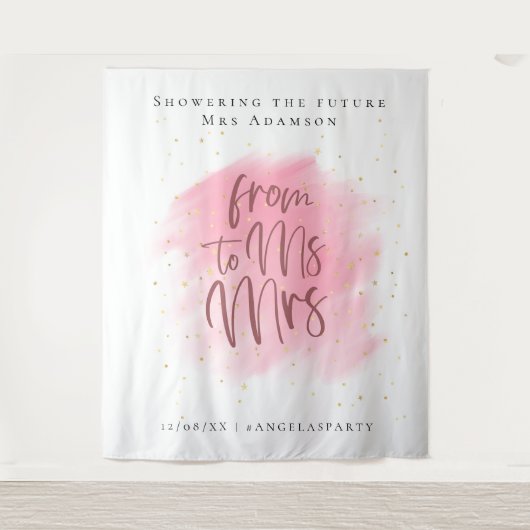 金ゴールドグリッター及びバラバチェロレッテフォトブース タペストリー (正面)