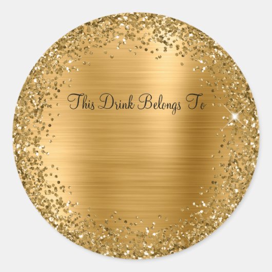 金ゴールドグリッター及びフォイル ラウンドシール (正面)