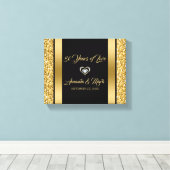 金ゴールドグリッター及びフレーム キャンバスプリント (インサイチュ (ウッドフロア))