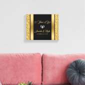 金ゴールドグリッター及びフレーム キャンバスプリント (インサイチュ (リビング))