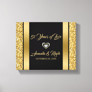 金ゴールドグリッター及びフレーム キャンバスプリント