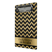 金ゴールドグリッター及びブラックシェブロン ミニクリップボード (アングル2)