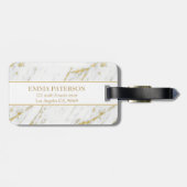 金ゴールドグリッター及び白大理石パターン ラゲッジタグ (裏面横)