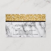 金ゴールドグリッター及び白大理石 名刺 (裏面)