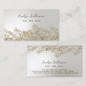 金ゴールドグリッター及び真珠光沢フォイルビジネスカード 名刺 (正面/裏面)