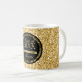 金ゴールドグリッター及び黒金ゴールド円 コーヒーマグカップ (正面右)