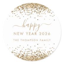 金ゴールドグリッター名ホワイトハッピーニューイヤー2026