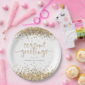 金ゴールドグリッター名季節のごあいさつクリスマス ペーパープレート (パーティー)