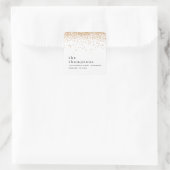 金ゴールドグリッター名差出人住所クリスマス スクエアシール (バッグ)