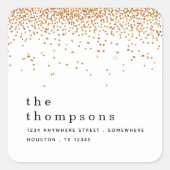 金ゴールドグリッター名差出人住所クリスマス スクエアシール (正面)