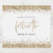 金ゴールドグリッター名応援40番誕生日 スパークリングワインラベル (シングルラベル)