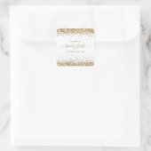 金ゴールドグリッター名日付21誕生日 スクエアシール (バッグ)