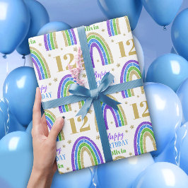 金ゴールドグリッター名誕生日ラップ紙 ラッピングペーパー