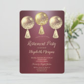 金ゴールドグリッター吹き出しブルゴーニュ退職 招待状 (スタンド正面)