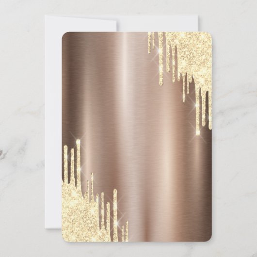 金ゴールドグリッター吹き出し茶色の退職 招待状 (裏面)