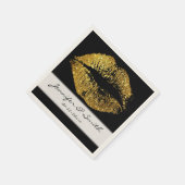 金ゴールドグリッター唇 スタンダードカクテルナプキン (角)