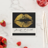 金ゴールドグリッター唇 スタンダードカクテルナプキン (インサイチュ)