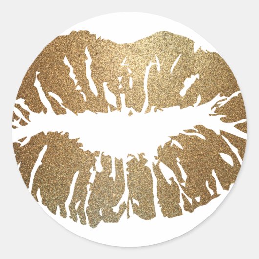 金ゴールドグリッター唇、高級スタイル ラウンドシール (正面)