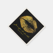 金ゴールドグリッター唇#2 スタンダードカクテルナプキン (角)