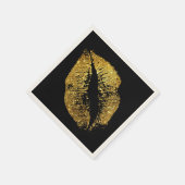 金ゴールドグリッター唇#3 スタンダードカクテルナプキン (角)