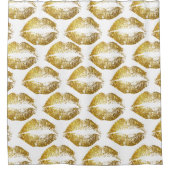 金ゴールドグリッター唇#4 シャワーカーテン (正面)