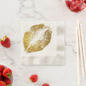 金ゴールドグリッター唇#5 縁ありカクテルナプキン (インサイチュ)