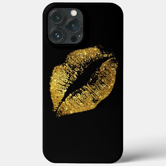金ゴールドグリッター唇 Case-Mate iPhoneケース (裏面)