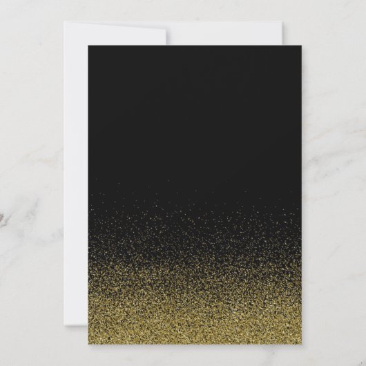 金ゴールドグリッター大晦日パーティの招待状 招待状 (裏面)