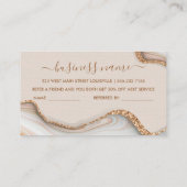 金ゴールドグリッター大理石のモダン瑪瑙は友人を参照 名刺 (裏面)