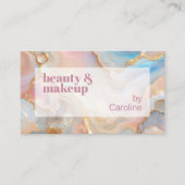 金ゴールドグリッター大理石アートパターンスキャン可能QRコード 名刺 (正面)