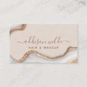 金ゴールドグリッター大理石ゲートモダンシックQRコード 名刺 (正面)