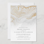 金ゴールドグリッター大理石ブライダルシャワー招待 招待状 (正面)