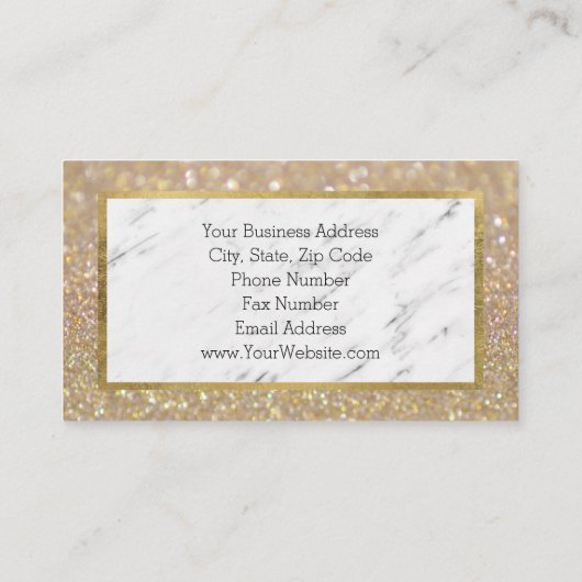 金ゴールドグリッター大理石メイクアップアーティストヘア 名刺 (裏面)