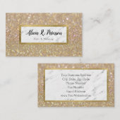 金ゴールドグリッター大理石メイクアップアーティストヘア 名刺 (正面/裏面)