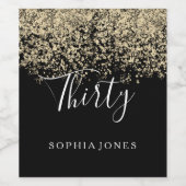 金ゴールドグリッター女性メンズ30th誕生日パーティー ワインラベル (シングルラベル)