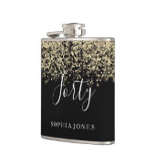 金ゴールドグリッター女性メンズ40th誕生日パーティーギフト フラスク (左)