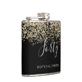 金ゴールドグリッター女性メンズ40th誕生日パーティーギフト フラスク (右)