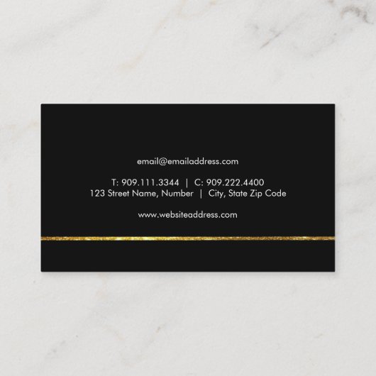 金ゴールドグリッター実在鍵不動産名刺 名刺 (裏面)