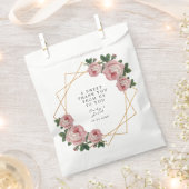 金ゴールドグリッター幾何エレガントピンク結婚フローラ フェイバーバッグ (クリップ留めされた状態)