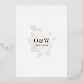 金ゴールドグリッター幾何モダン結婚枠 箔招待状 (裏面)