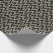 金ゴールドグリッター幾何学的パターンブラック ラッピングペーパー (角)