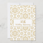 金ゴールドグリッター幾何形状ハート 招待状 (正面)